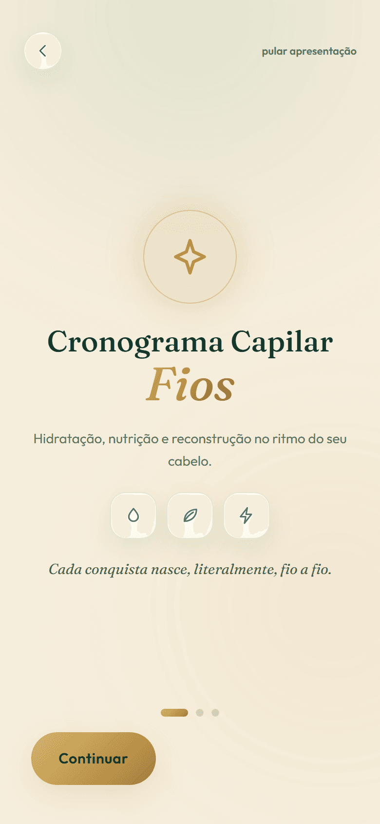 Tela Boas-vindas do protótipo Fios